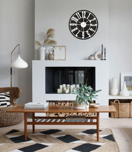 Wooden Silent Non-Ticking Wall Clock for Home Stylish Latest Designer Wall Clock for Home Living Room Bedroom Office Hall